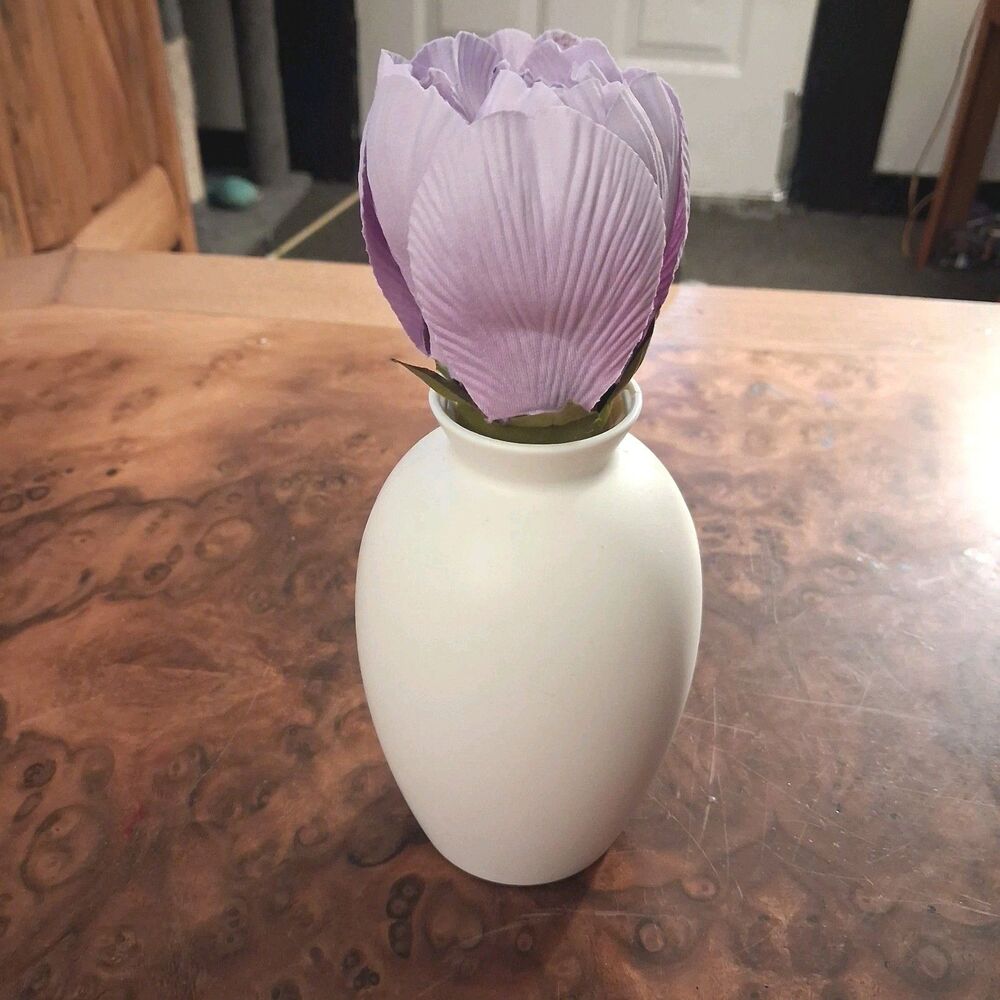 hallmark blooming expressions animated purple flower in white vase light up